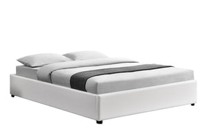 structure de lit avec coffre intégré-140 x 190 cm- Blanc