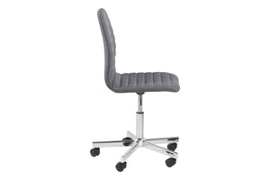 chaise de bureau Ofika gris effet chromé avec roues 
