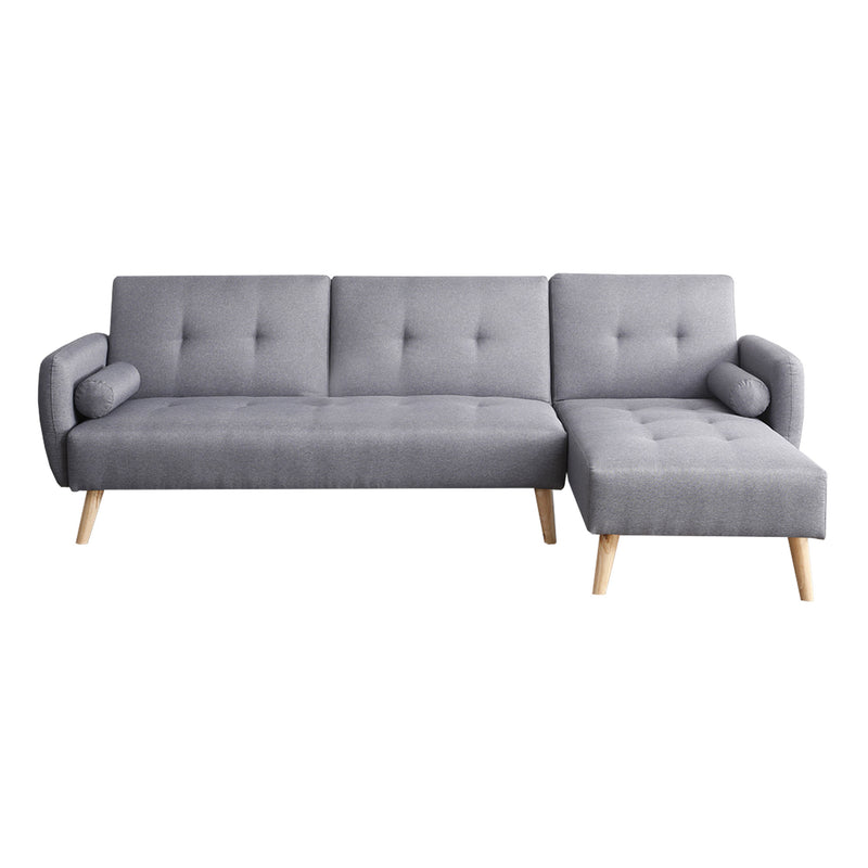 Canapé de style scandinave convertible gris clair de 3 places
