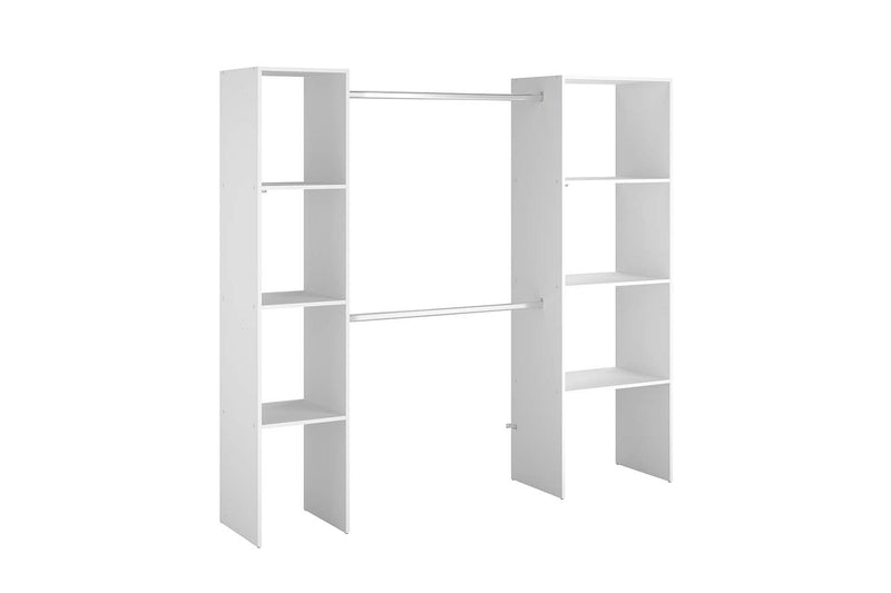 dressing blanc Elysée 6 étagères + 2 placards fonctionnels et design 