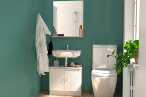 Meuble de salle de bain Aspen Blanc avec miroir design et moderno 