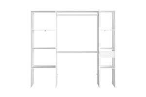dressing 6 étagères + 1 tiroir + 2 placards design blanc