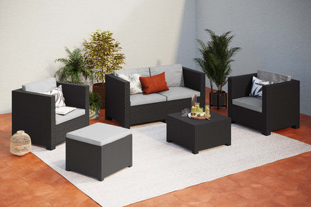 Salon de jardin en plastique recyclé 5 personnes Ankara