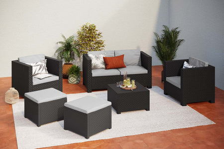 Salon de jardin en plastique recyclé 6 personnes Ankara