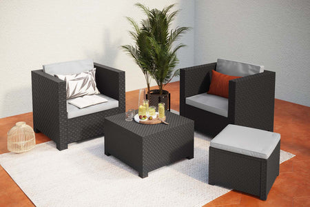 Salon de jardin en plastique recyclé 3 personnes Ankara