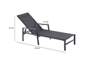 2 transats Noir dimensions