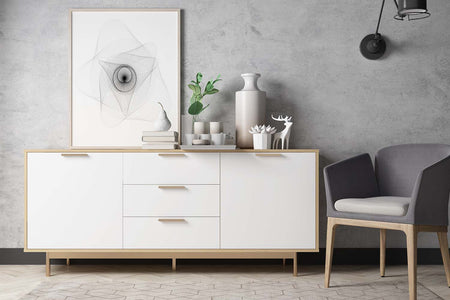 Buffet scandinave coloris blanc et bois naturel FYN
