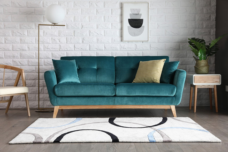 Canapé de style scandinave velours Hoga Vert