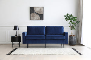 Canapé design en velours bleu foncé 