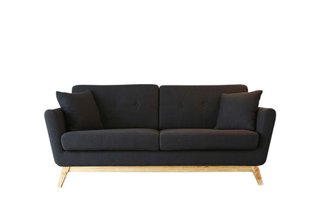 Canapé de style nordique et chic Hoga Gris anthracite sur fond Blanc