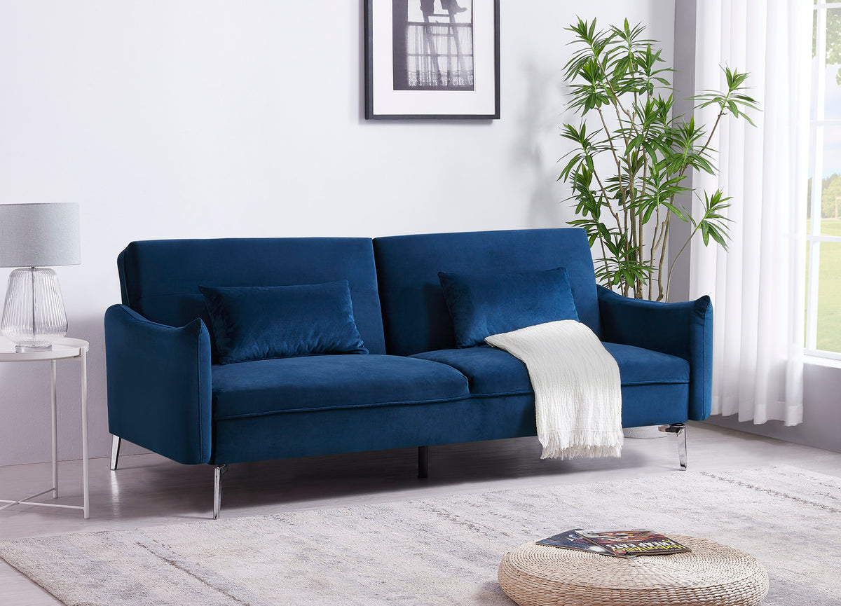 Canapé 3 places en tissu bleu CHESTERFIELD