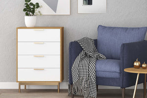 Commode scandinave finitions gold FYN