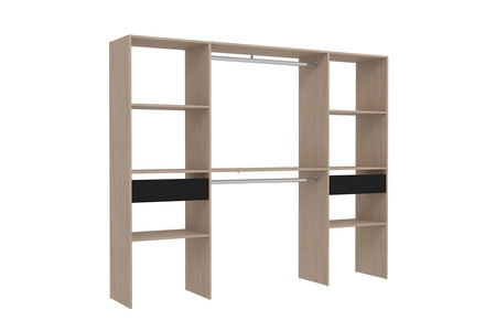 dressing avec 2 placards, 6 étagères et 2 tiroirs Elysée bois