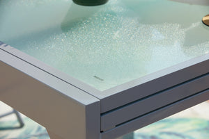 Ensemble table de jardin extensible + chaises aluminium Molvina 8 gris