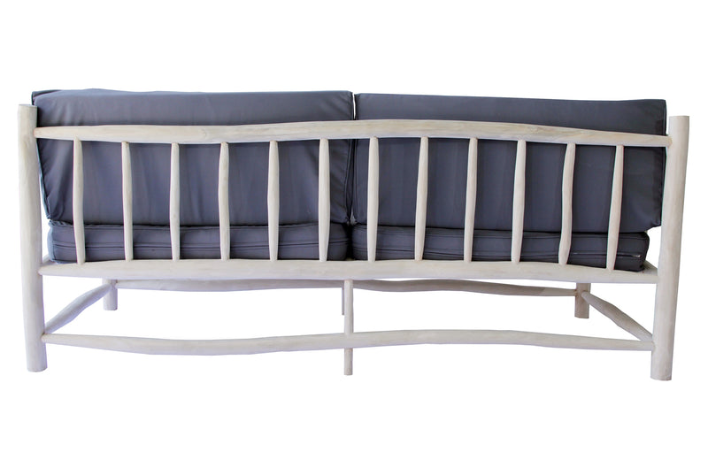 Fauteuil 3 personnes en teck naturel avec coussin TIKA dos