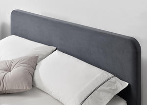 Lit coffre LED 140 en velours gris New York zoom