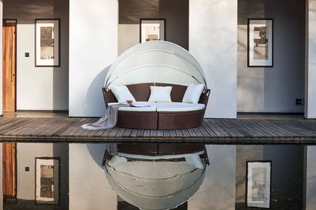 Lit de jardin modulable Circa marron et blanc