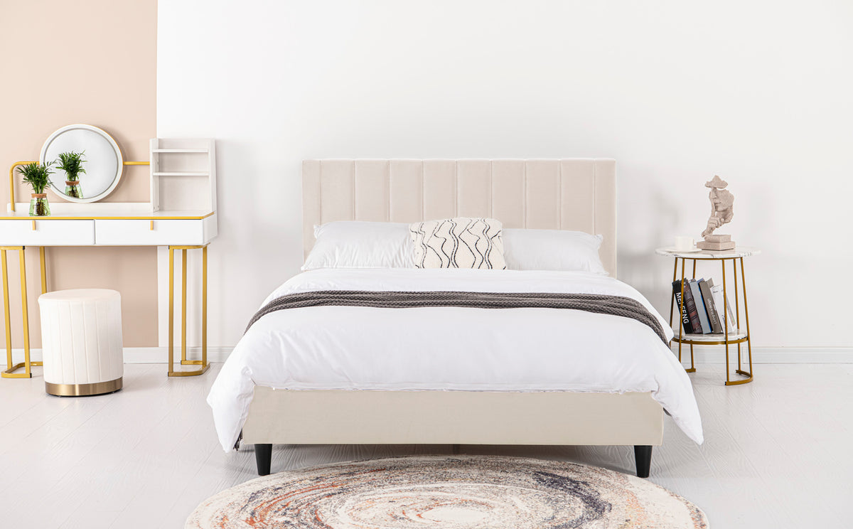Lit velours beige 140x190 Cambridge