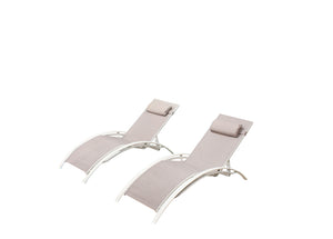 Lot de 2 transats Bahia Taupe sur fond blanc