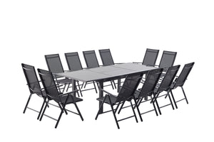 salon de jardin en aluminium gris de 12 places Ravenne