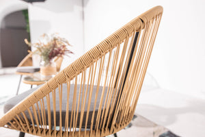 Salon de balcon beige 2 fauteuils et 1 table zoom 3 Naturel et gris