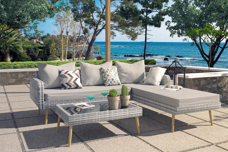 Salon de jardin résine gris 