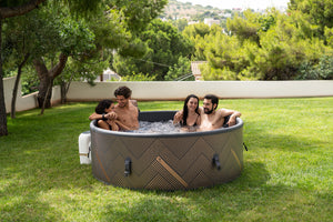 Spa gonflable rond 6 places gris PALMA jardin