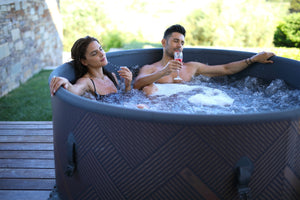 Spa gonflable rond 6 places gris PALMA utilisation