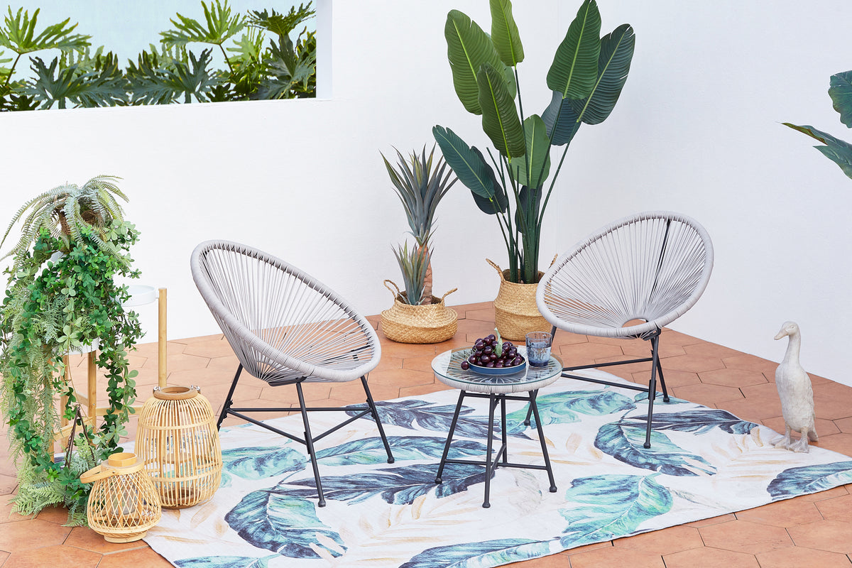 Salon de balcon design gris clair