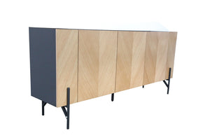 buffet bois Sequoia vintage clair avec 3 portes