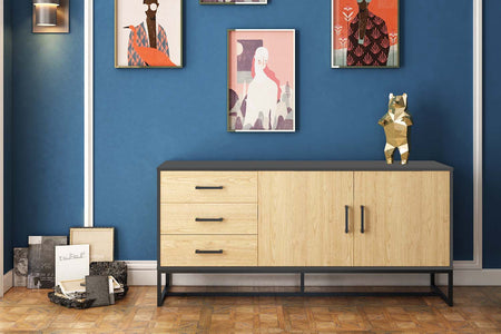 buffet style industriel 3 tiroirs et 2 placards