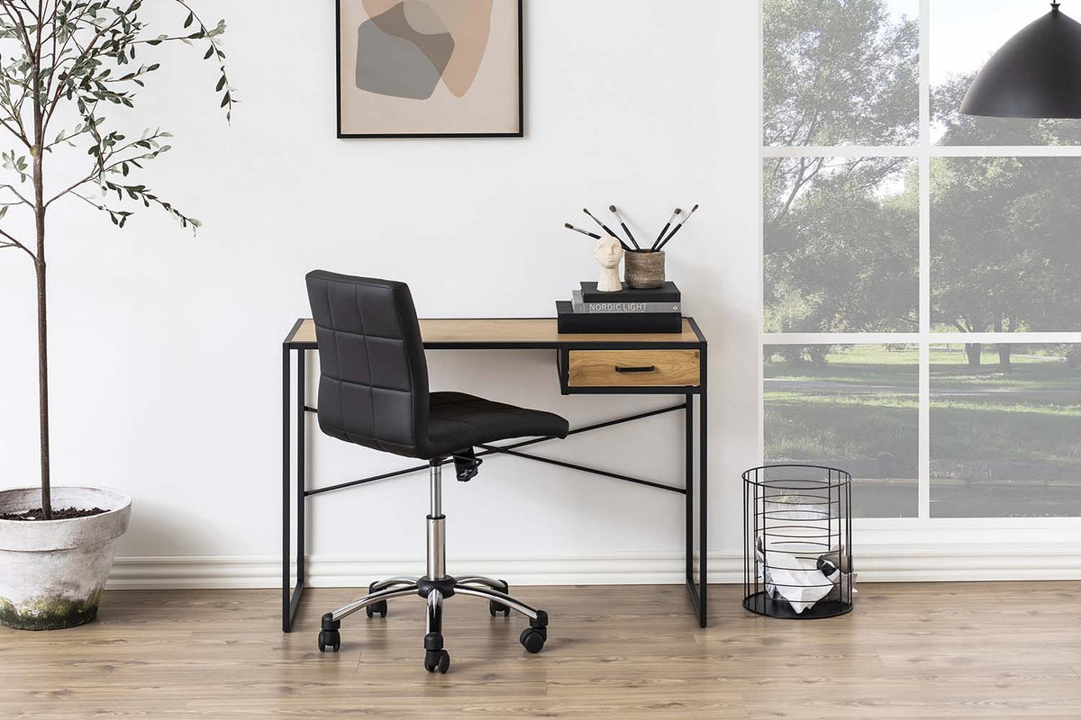 bureau Factory industriel bois et métal + 1 tiroir 