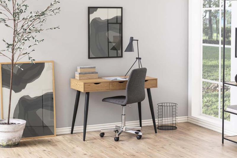 bureau Seveet escandi-industriel Bois + pieds Noirs 