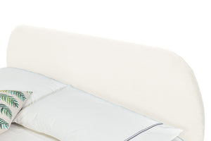 cadre de lit en velours beige de 140 cm
