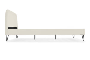 cadre de lit en velours beige de 140 cm