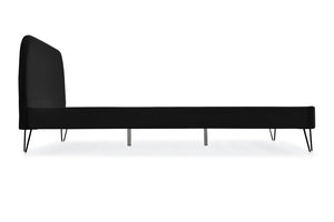 cadre de lit en velours noir de 140 cm