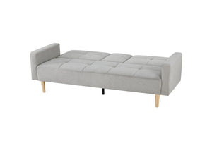canapé convertible lit en tissus gris 
