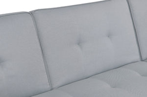 Canapé d'angle réversible et convertible gris zoom coussins dossier