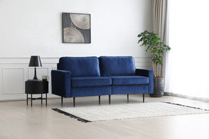 Canapé design en velours bleu foncé 