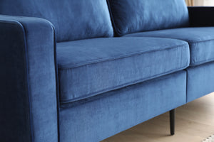 Canapé design en velours bleu foncé zoom 3