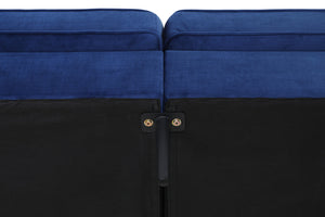 Canapé design en velours bleu foncé zoom 5