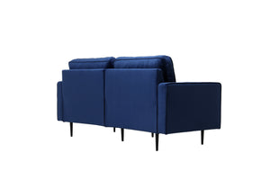 Canapé design en velours bleu foncé 