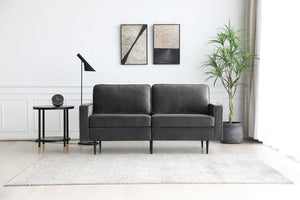 Canapé design en velours gris foncé 