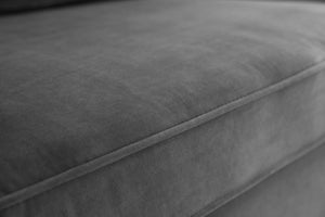 Canapé design en velours gris foncé zoom 1