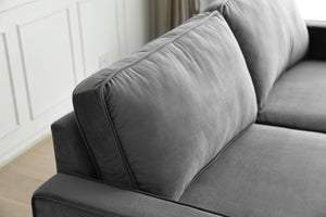 Canapé design en velours gris foncé zoom 3