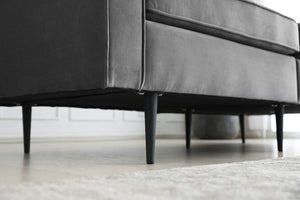Canapé design en velours gris foncé zoom 4