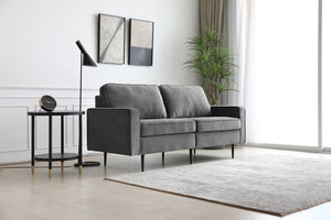 Canapé design velours gris foncé 