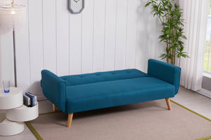 canapé scandinave 3 places convertible bleu canard