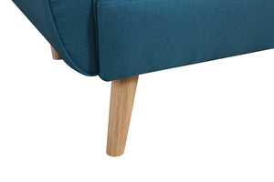 canapé scandinave 3 places convertible bleu canard zoom 3