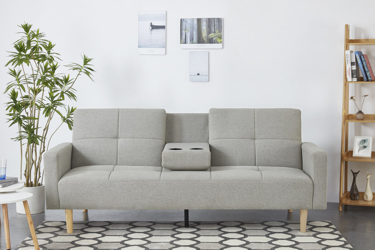 canapé convertible en tissus gris 3 places